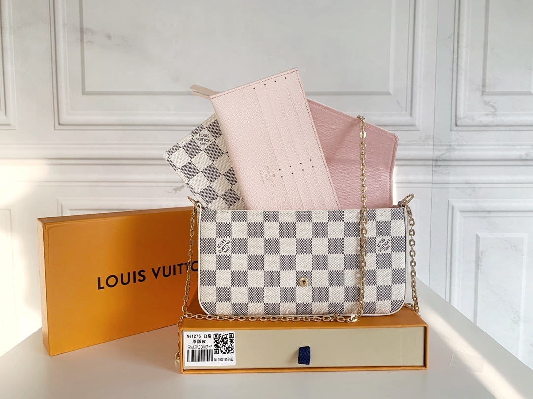Pochette Félicie Damier Azur Canvas